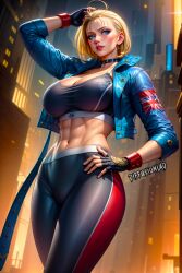 1girls ai_generated blonde_hair blue_hair cammy_white curvaceous curvy_body curvy_female diffusionlad female female_focus female_only huge_breasts stable_diffusion street_fighter voluptuous voluptuous_female