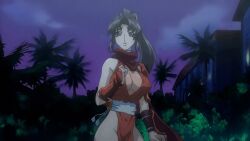 1girls angel_blade angel_blade_punish animated animated_gif bouncing_breasts brown_eyes brown_hair fudo_ayame kunoichi large_breasts ninja nipple_slip nipples ponytail running screenshot sword tagme zoom_in