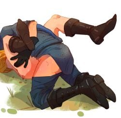 anal boots boots_without_bottomwear gay hans_capon_(kingdom_come:_deliverance) henry_(kingdom henry_(kingdom_come:_deliverance) implied_anal kingdom_come:_deliverance no_visible_face no_visible_genitalia partially_clothed theavia yaoi