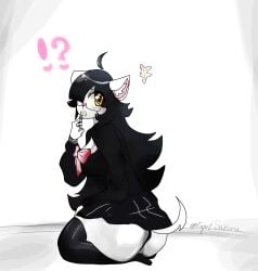 !? 1girls ahoge animal_ears ass black_hair black_legwear black_panties black_serafuku black_shirt black_stockings cat_ears confused glasses long_hair looking_at_viewer looking_back pleading roblox roblox_avatar serafuku short_tail sitting tail thick_thighs thighhighs thighs tinpotsakura white_body white_ears yellow_eyes