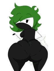 1girls ass_jiggle ass_shake big_butt butt female female_only first_porn_of_character green_hair hoppygoth_(artist) huge_ass looking_at_viewer smokeebee smug_face solo solo_female tagme tiktok youtube youtube_shorts