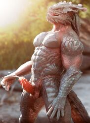 3d_(artwork) 5_fingers anthro baldur's_gate balls biceps biped black_claws blender_(software) blurred_background bodily_fluids claws cum cum_drip cum_on_penis digital_media_(artwork) dragonborn_(dnd) dripping dungeons_and_dragons erection fingers foreskin genital_fluids genitals glans grey_body grey_scales grey_tail hasbro hi_res horn humanoid_genitalia humanoid_penis male male_only muscular muscular_anthro muscular_male nude open_mouth outside partially_retracted_foreskin pecs penis pink_glans pink_penis pseudo_hair pupils red_balls red_body red_scales restfield ridged_penis scales scalie slit_pupils small_balls solo standing tail teeth tentacle tentacle_hair wizards_of_the_coast