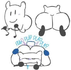 anal anal_sex anonymous_male ass battle_for_dream_island bfdi big_ass big_butt bubble_ass bubble_butt doodle inanimate inanimate_object object_shows penetration pillow pillow_(bfdi) saliva scoregrantosc sex sketch text