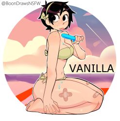 black_hair boonsky girl popsicle short_hair tagme vanilla_(boonsky)