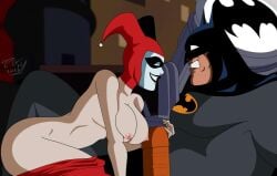 1boy 1girls 2023 batman batman:_the_animated_series batman_(series) big_breasts breasts dc_comics dcau dongio86 female femdom harley_quinn harley_quinn_(classic) imminent_rape naked_female nipples