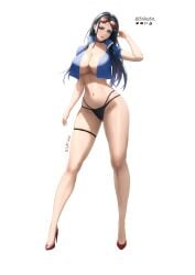 1girls bare_arms bare_legs bare_thighs big_breasts black_hair blue_eyes blush clothed clothing color eyewear_on_head feikyart female female_focus female_only hi_res large_breasts light-skinned_female light_skin long_hair looking_at_viewer nico_robin one_piece panties shounen_jump solo solo_female sunglasses sunglasses_on_head tagme thick_thighs