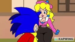 16:9 1boy 1girls 2019 5_fingers animated ass big_ass big_breasts blonde_hair blue_earrings blue_eyes blue_fur blue_mittens blue_quills bouncing_ass breasts cleavage clothed clothing comedy crossover earrings female funny furry hat humor indoors jacket jiggle jiggling_ass lipstick male mario_(series) mittens mobian mobian_(species) mobian_hedgehog mp4 mugimikey nintendo pants pink_hat pink_jacket pink_lipstick ponytail princess_peach red_jacket scarf sega slapping slapping_ass smacking smacking_ass sonic_(series) sonic_the_hedgehog sonic_the_hedgehog_(series) sound spinning spinning_around standing tagme tied_hair tight_clothing video voice_acted yellow_scarf