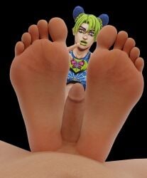 3d 5_toes barefoot feet feet_on_penis foot_fetish foot_focus footjob humanoid_feet jojo's_bizarre_adventure jolyne_kujo looking_at_penis mrgtsfloop pov pov_male self_upload soles stone_ocean toes