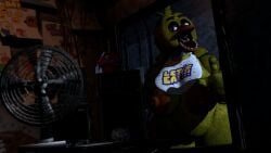 3d 3d_(artwork) accurate_art_style big_breasts casual casual_nudity chica_(fnaf) chickenchicalover classic_chica_(fnaf) female female_only five_nights_at_freddy's huge_ass huge_breasts pov public public_nudity robot robot_girl teasing