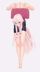 3d cevio feet_hands fully_clothed hand_feet handstand highhijiki ia_(vocaloid) koikatsu tagme upside-downt