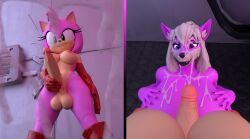 3d_(artwork) absurd_res amy_rose anthro areola balls big_breasts big_penis black_lips blue_eyes bodily_fluids breasts canid canine canis clothing cum cum_everywhere cum_on_breasts cum_on_face cum_on_viewer cumming_at_viewer dekaranger digital_media_(artwork) dominant dominant_gynomorph dominant_intersex dominant_pov duo ear_tuft elbow_gloves female first_person_view fur futanari genital_fluids genitals gloves green_eyes gynomorph gynomorph_dominating_female hair handwear hi_res huge_breasts humanoid_genitalia humanoid_penis intersex intersex/female latex latex_gloves lips mammal masturbation messy mobian_hedgehog nipples penis pink_body pink_fur sega sonic_(series) sonic_the_hedgehog_(series) submissive submissive_female submissive_pov tuft white_body white_fur white_hair wolf yuni_hermit