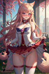 ahri ai_generated fox league_of_legends panties pants patreon patreon_username purple_eyes showing_panties star_guardian_ahri star_guardian_series sultryspark sweat sweatdrop upskirt wet white_panties