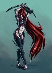 1girls abs barefoot black_eyes black_pupils black_sclera dark_eldar drukhari eldar female female_only fully_black_eyes lelith_hesperax muscular_female pinup solo tagme tagme_(artist) warhammer_(franchise) warhammer_40k wych wych_(warhammer_40k) wych_succubi