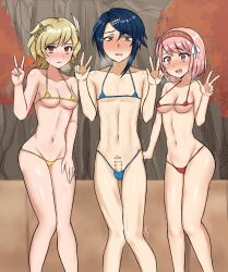 alcryst_(fire_emblem) bikini both_sexes_in_same_situation citrinne_(fire_emblem) embarrassed erection femboy feminine_male fire_emblem fire_emblem_engage girly lapis_(fire_emblem) micro_bikini nintendo onsenmainiti otoko_no_ko otokonoko v