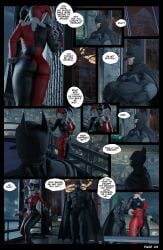 3d alternate_version_available batman batman:_arkham_knight batman:_arkham_origins batman_(series) big_ass big_breasts big_butt blender blonde_female blue_eyes comic comic_page dc dc_comics english english_text fisherman harley_quinn harley_quinn_(classic) harley_quinn_(injustice) injustice_2 jester jester_cap light-skinned_female light-skinned_male light_skin page_4 speech_bubble watermark