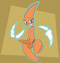 anthro electricity foreskin looking_at_viewer naked penis pokemon pokemon_(species) rainbowcutieo3o rotom solo