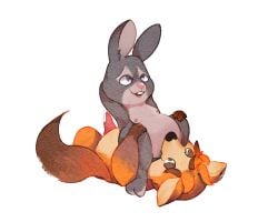 anthro bodily_fluids bonnie_hopps cunnilingus disney duo female genital_fluids gideon_grey looking_pleasured male male/female oral precum punstar sex spread_legs spreading vaginal_penetration zootopia