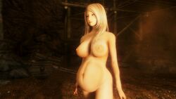 1girls 3d areola areolae big_belly big_breasts big_nipples blonde blonde_hair breasts cave completely_nude facepaint female female_only hair human human_only long_hair mine naked navel nipples nude open_eyes parted_lips pregnant ready_to_pop skyrim solo solo_female tagme the_elder_scrolls video_games