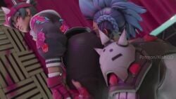 2girls 3d animated ass_lick ass_licking ass_worship athleisure_kiriko facesitting huge_ass junker_queen kiriko_(overwatch) kishi moaning multiple_girls overwatch overwatch_2 spandex tagme video yuri