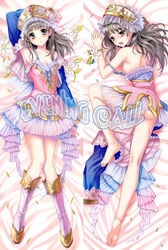 artist_request ass atelier atelier_(series) atelier_totori barefoot blush boots brown_eyes brown_hair dakimakura feet female flat_chest gust legs long_hair lying nipples no_panties pointy_chin tidsean totooria_helmold