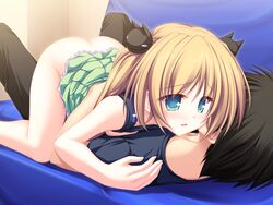 brown_hair game_cg green_eyes hisagihara_ui nopan sex suzukaze_no_melt tear tenmaso whirlpool