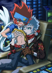 2boys beyblade clothing gingka_hagane helios_(beyblade) male male_only metal_fight_beyblade tagme yaoi yeyue_yao_zhi_zhu