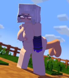 1boy 1girls 3d ambiguous_penetration animated big_ass big_breasts deep_penetration female hyper_penetration hyper_penis hyper_stomach_bulge melanie_thompson_(melinajbt) melinajbt minecraft no_sound nude penetration sex stomach_bulge tagme video