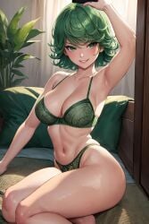 1girls 2023 ai_generated ai_hands anime_nose bra clothed_female clothing curvaceous curvy curvy_body curvy_figure female female_focus female_only green_eyes green_hair huge_breasts human lingerie looking_at_viewer nai_diffusion one-punch_man panties petite pinup ponzuaji revealing_clothes selfie short_hair skimpy solo solo_female stable_diffusion tatsumaki thick_thighs thighs_together underwear voluptuous voluptuous_female