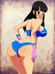 ass bikini blue_panties chichi chichi's_armor dragon_ball dragon_ball_(classic) dragon_ball_z layerth looking_back milf panties