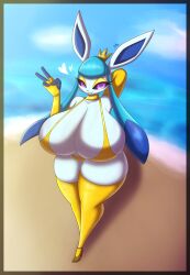 albasora_(artist) anthro_only big_breasts breasts eeveelution female_pokemon glaceon huge_breasts pokémon_(species) pokemon pokemon_(species) tagme thick_thighs wide_hips