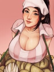 auenke breasts brown_hair runescape sandwich_lady