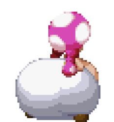 1girls animated ass back_view belly belly_overhang chubby chubby_female degeneratepump fat female female_focus female_only hyper hyper_ass large_ass mario_(series) monobutt mushroom mushroom_humanoid nintendo panties pear_shaped pixel_animation pixel_art shortstack stomach toadette transparent_background underwear wardrobe_malfunction