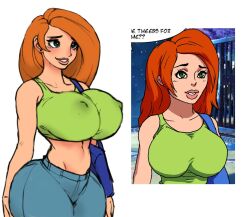 1girls 2023 aged_up ass big_ass big_breasts big_butt brown_hair disney disney_channel erect_nipples female female_only handbag huge_breasts jay-marvel kim_possible kimberly_ann_possible large_ass large_breasts large_butt long_hair nipple_bulge pokies purse redraw solo toon_university white_background wide_hips