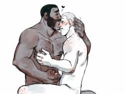 2boys bite_mark dark-skinned_male demoman demoman_(team_fortress_2) frottage handjob holding_penis interracial kissing_head male/male male_only moofrog penis pyro pyro_(team_fortress_2) team_fortress_2 yaoi