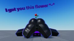 3d artist_request ass baseplate big_butt black_skin cute flower flower_in_butt geometry_dash happy nude nude_female pink_glow presenting presenting_hindquarters roblox robloxian source_request tagme upside_down video_games