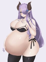 1girls big_breasts breasts female female_only granblue_fantasy huge_belly large_breasts narmaya_(granblue_fantasy) pregnant purinpaw ready_to_pop solo