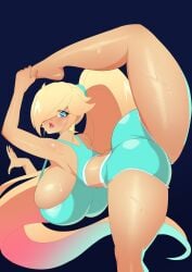 1girls absurd_res big_breasts bimbo breasts breasts_bigger_than_head female female_only hi_res huge_breasts large_breasts mario_(series) nintendo pose princess_rosalina solo techstylesart yoga