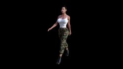 1girls 3d ablackcatman animated female female_only solo tagme walking