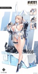 1girls alternate_costume blonde_hair emma_(nikke) goddess_of_victory:_nikke huge_breasts large_breasts madaen milf miniskirt short_hair