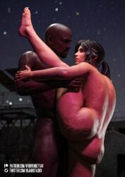 3d 3dx arm_grab athletic athletic_female barefoot big_ass blacked blender blurry_background brown_eyes cellulite curvaceous curvy dark-skinned_male dark_skin feet female flexible high_resolution huge_ass interracial lara_croft lara_croft_(survivor) large_ass leg_up looking_at_partner nude_female nudity one_leg_up realistic sex short_hair standing standing_on_one_leg standing_split tagme thick_thighs thigh_grab thighs toes tomb_raider tomb_raider_(survivor) vforvendettav wide_hips