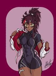 abs breasts dark-skinned_female female_focus juliette_(omega_strikers) omega_strikers