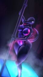 3d_(artwork) 9:16 anthro anthrofied ass big_butt breasts dancing digital_media_(artwork) female generation_7_pokemon hi_res inside neon nintendo nipples non-mammal_breasts non-mammal_nipples nude pervertguy341 pokemon pokemon_(species) pokemorph pole pole_dancing reptile salazzle scalie solo source_filmmaker thick_thighs