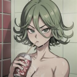 1girls ai_generated breasts cola female female_only green_hair katsuprime looking_at_viewer one-punch_man portrait shower solo stable_diffusion tatsumaki