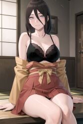 1girls ai_generated bare_chest bare_shoulders blush boruto:_naruto_next_generations bra brown_hair collarbone female female_only hyuuga_hanabi japanese_clothes jordan53 kimono kimono_pull looking_at_viewer naruto naruto_(series) pinup presenting presenting_breasts purple_eyes skirt smile smiling smiling_at_viewer solo_focus stable_diffusion underwear yukata