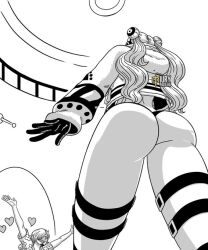 1boy 1girls ass big_ass black_and_white bubble_butt dat_ass female iury_padilha male one_piece panties vegapunk_york vinsmoke_sanji