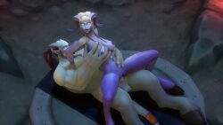 1boy 1girls 2018 3d animated blizzard_entertainment blue_skin bouncing_breasts breast_grab draenei no_sound reverse_cowgirl_position rexxcraft sex t'paartos tagme thick_thighs vaginal_penetration vaginal_sex video warcraft white_hair world_of_warcraft yrel