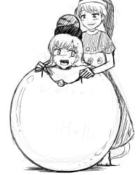 2girls akatuki akatuki_(yamina) ball_gag bound doremy_sweet female female_only hecatia_lapislazuli kidnapped touhou yuri