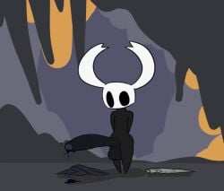 big_penis black_cum cum dripping foreskin hollow_knight insects naked precum_drip protagonist_(hollow_knight) rainbowcutieo3o vessel_(species) wide_hips