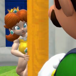 3d animated auta bouncing_breasts cheating clothed_sex cuckold gif hidden_sex luigi mario_(series) ntr princess_daisy sex sex_from_behind stealth_sex super_mario_bros.