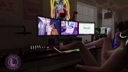 3d asian asian_female bedroom brunette d.va desk desktop feet feet_up futanari gamer_girl gaming_chair gooning grabbing_own_breast hana_song legs legs_apart legs_up lewdiq masturbation mercy monitor overwatch pc petite pharah rgb_lighting self_upload teenage_girl teenager watching watching_porn watching_sex watermark widowmaker